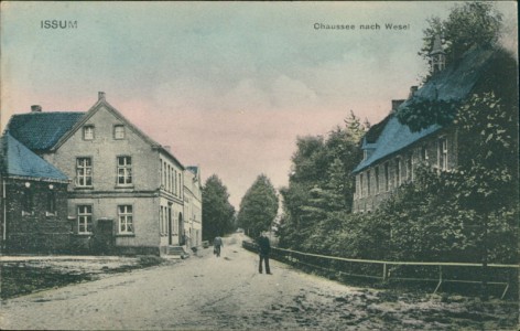 Alte Ansichtskarte Issum, Chaussee nach Wesel