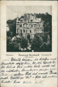 Alte Ansichtskarte Wiesbaden, Pensionat Bernhardt (Villa Luise), Freseniusstr. 29