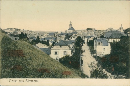 Alte Ansichtskarte Simmern, Gesamtansicht