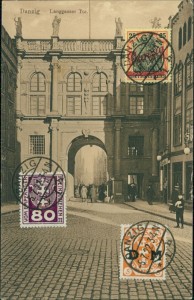 Alte Ansichtskarte Danzig / Gdańsk, Langgasser Tor