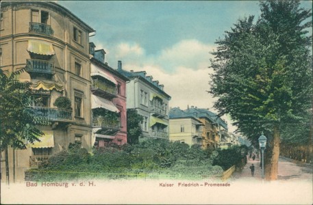 Alte Ansichtskarte Bad Homburg v. d. Höhe, Kaiser Friedrich-Promenade