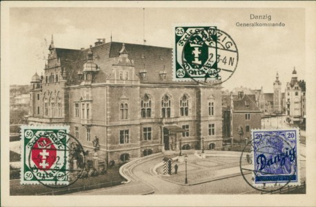 Alte Ansichtskarte Danzig / Gdańsk, Generalkommando