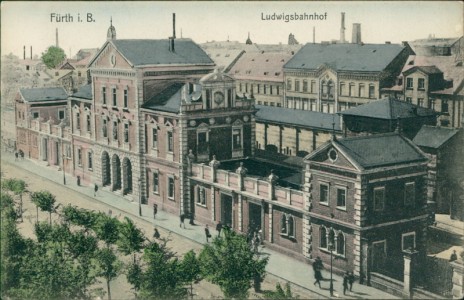 Alte Ansichtskarte Fürth, Ludwigsbahnhof, Bahnhof