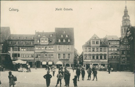 Alte Ansichtskarte Coburg, Markt Ostseite