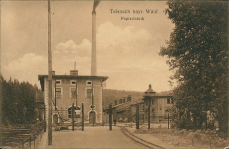 Alte Ansichtskarte Teisnach, Papierfabrik