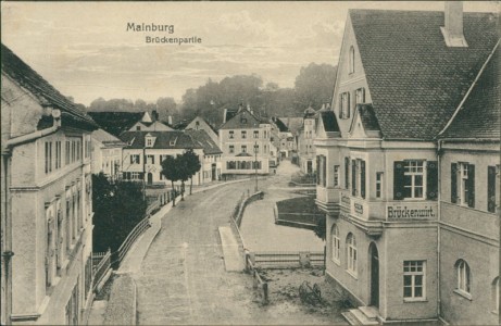 Alte Ansichtskarte Mainburg, Brückenpartie