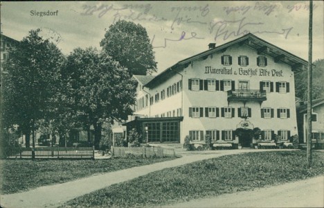 Alte Ansichtskarte Siegsdorf, Mineralbad und Gasthof "Alte Post"