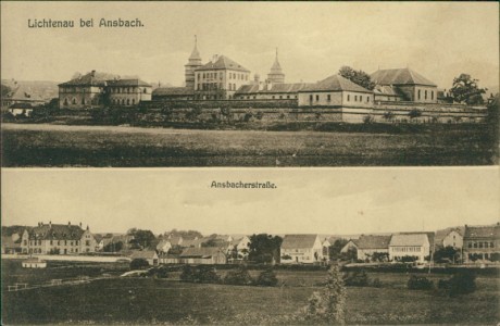 Alte Ansichtskarte Lichtenau bei Ansbach, Teilansicht, Ansbacherstraße