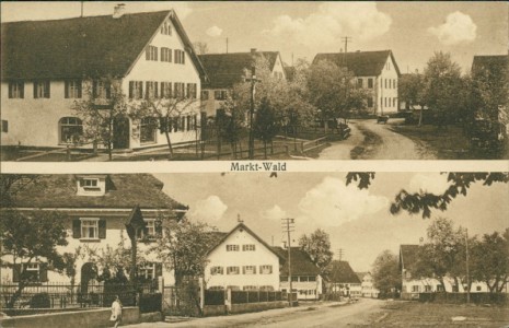 Alte Ansichtskarte Markt Wald, Teilansichten