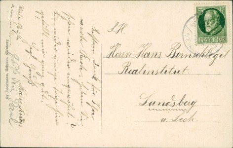 Adressseite der Ansichtskarte Neunkirchen a.Brand, Gesamtansicht, Gasthaus zur Post Hans Polster