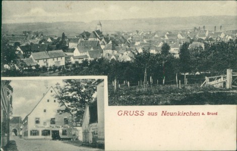 Alte Ansichtskarte Neunkirchen a.Brand, Gesamtansicht, Gasthaus zur Post Hans Polster
