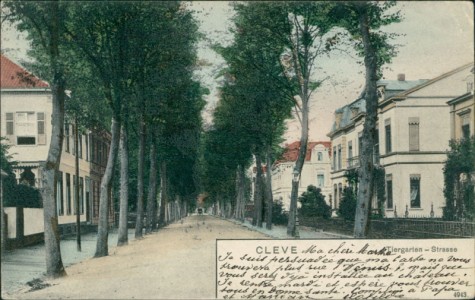 Alte Ansichtskarte Kleve, Tiergarten-Strasse