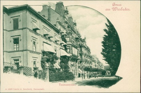 Alte Ansichtskarte Wiesbaden, Taunusstrasse