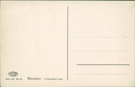 Adressseite der Ansichtskarte Wiesbaden, Holländisches Café