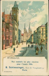 Alte Ansichtskarte Würzburg, Domstrasse, Franz Scheiner