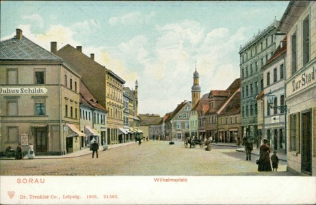 Alte Ansichtskarte Sorau / Żary, Wilhelmplatz