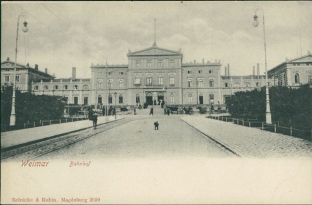 Alte Ansichtskarte Weimar, Bahnhof