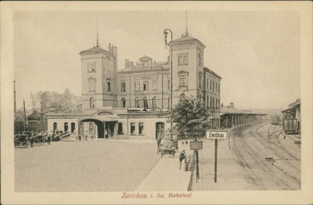 Alte Ansichtskarte Zwickau, Bahnhof