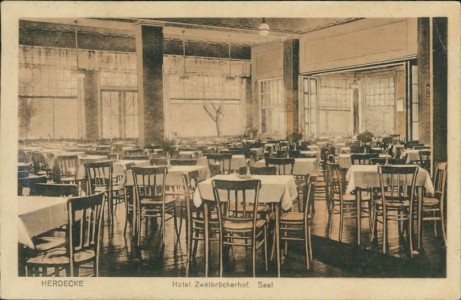 Alte Ansichtskarte Herdecke, Hotel Zweibrückerhof. Saal