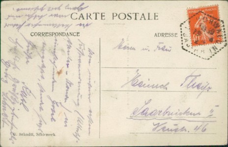 Adressseite der Ansichtskarte Schirmeck-La Broque / Labroque, Hôtel de France (Georges Heyberger)