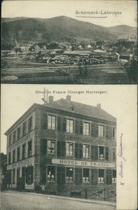 Alte Ansichtskarte Schirmeck-La Broque / Labroque, Hôtel de France (Georges Heyberger)