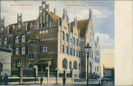 Alte Ansichtskarte Duisburg-Bruckhausen, Central-Büro Gew. Deutscher Kaiser