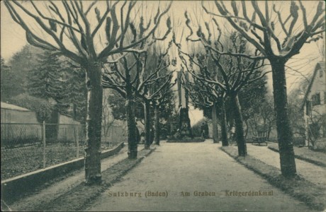 Alte Ansichtskarte Sulzburg, Am Graben, Kriegerdenkmal