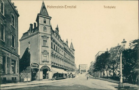 Alte Ansichtskarte Hohenstein-Ernstthal, Teichplatz
