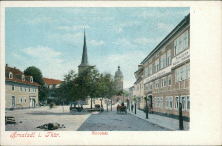 Alte Ansichtskarte Arnstadt, Riedplatz