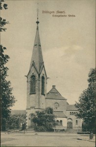 Alte Ansichtskarte Dillingen/ Saar, Evangelische Kirche