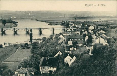 Alte Ansichtskarte Pirna-Copitz, Panorama