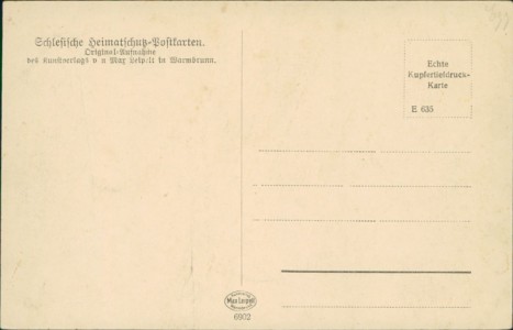 Adressseite der Ansichtskarte Bad Flinsberg / Świeradów-Zdrój, mit dem Kurhaus u. Iserkamm
