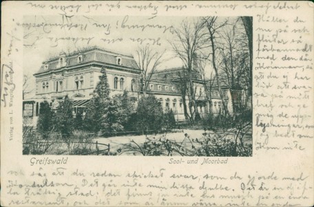 Alte Ansichtskarte Greifswald, Sool- und Moorbad