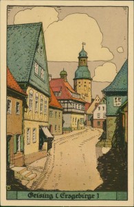 Alte Ansichtskarte Altenberg-Geising, Teilansicht