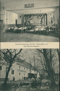 Alte Ansichtskarte Reichenbach/O.L.-Sohland am Rotstein, Gerichtskretscham Mittel-Schland Bes. Reinhold Ketzscher