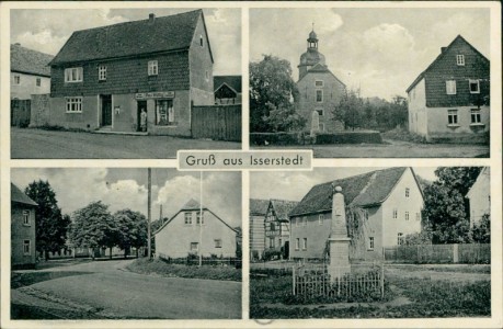 Alte Ansichtskarte Jena-Isserstedt, Mehrbildkarte mit Handlung von Paul Hüttig