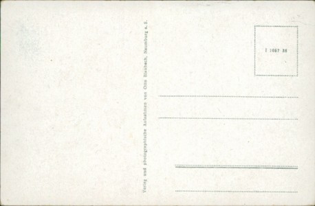 Adressseite der Ansichtskarte Eckartsberga-Lißdorf (An der Finne), Totalansicht, Kirche, Dorfstraße
