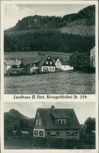 Alte Ansichtskarte Kleingießhübel (Reinhardtsdorf-Schöna), Landhaus M. Ehrt