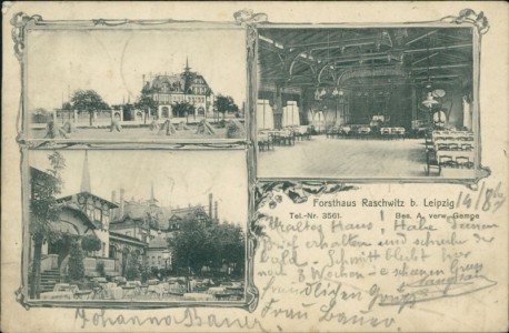 Alte Ansichtskarte Markkleeberg, Forsthaus Raschwitz b. Leipzig