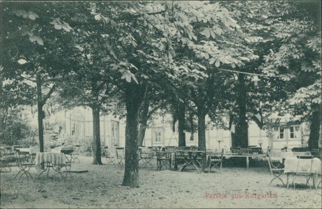 Alte Ansichtskarte Rastenberg (Kölleda), Partie aus Kurgarten