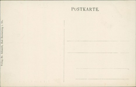 Adressseite der Ansichtskarte Rastenberg (Kölleda), Partie aus Kurgarten