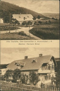 Alte Ansichtskarte Krummhübel / Karpacz, Villa Charlotte, Ober-Querseiffen, Besitzer Hermann Exner