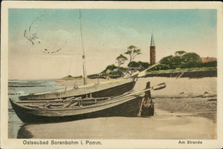 Alte Ansichtskarte Sorenbohm / Sarbinowo, Am Strande