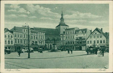 Alte Ansichtskarte Stolp / Supsk, Markt