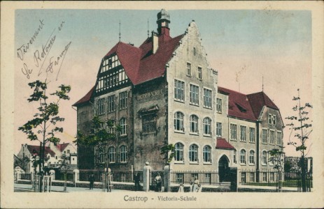 Alte Ansichtskarte Castrop-Rauxel, Victoria-Schule