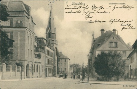 Alte Ansichtskarte Straubing, Eisenbahnstrasse