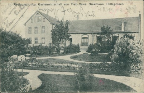 Alte Ansichtskarte Bielefeld-Hillegossen, Restauration u. Gartenwirtschaft von Frau Wwe. Siekmann