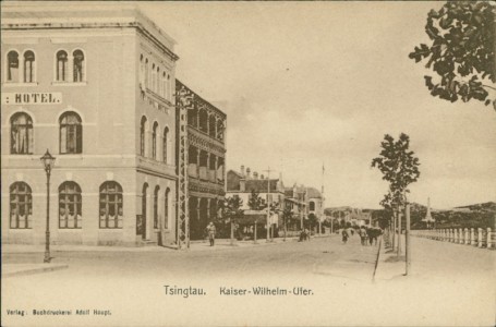 Alte Ansichtskarte Tsingtau / Qingdao, Kaiser-Wilhelm-Ufer