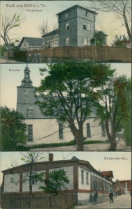 Alte Ansichtskarte Ohrdruf-Wölfis, Forsthaus, Kirche, Ohrdrufer-Str