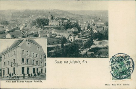 Alte Ansichtskarte Altkirch, Total, Hotel zum Baeren Amann-Reichlin